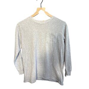 Properly Tied Youth Long Sleeve Auburn Graphic Pocket Tee YL (14-16) Gray 100% P